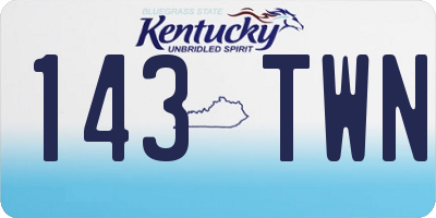 KY license plate 143TWN