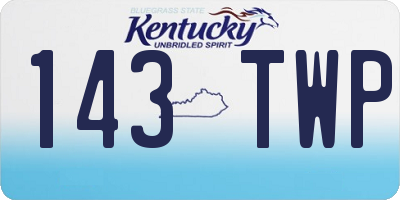 KY license plate 143TWP