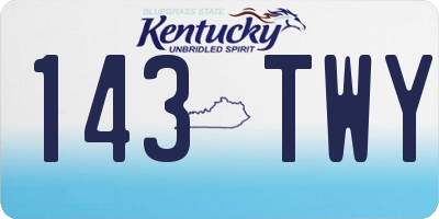 KY license plate 143TWY
