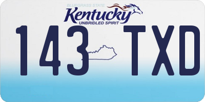 KY license plate 143TXD