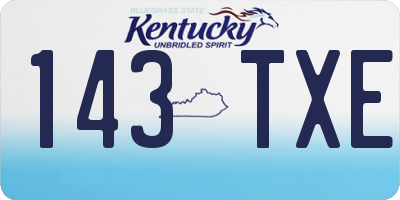 KY license plate 143TXE