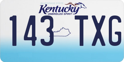 KY license plate 143TXG