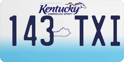 KY license plate 143TXI