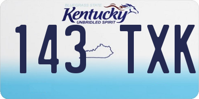 KY license plate 143TXK