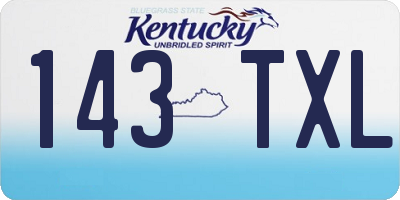 KY license plate 143TXL