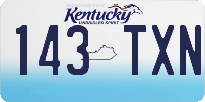 KY license plate 143TXN