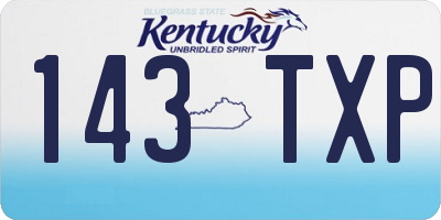 KY license plate 143TXP
