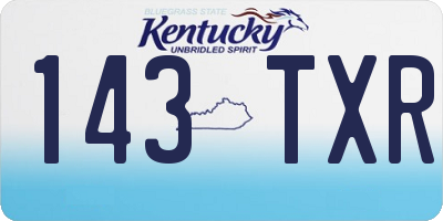KY license plate 143TXR