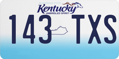 KY license plate 143TXS