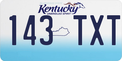 KY license plate 143TXT