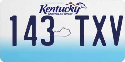 KY license plate 143TXV