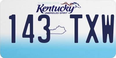 KY license plate 143TXW