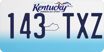 KY license plate 143TXZ
