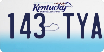 KY license plate 143TYA