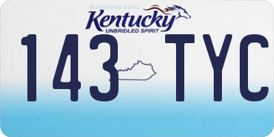 KY license plate 143TYC