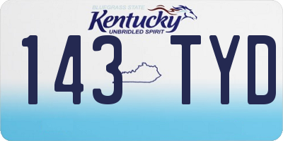 KY license plate 143TYD