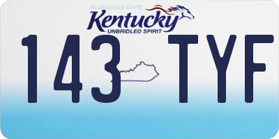 KY license plate 143TYF