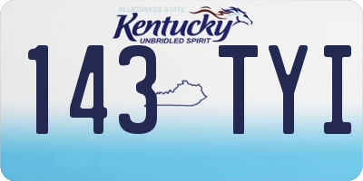 KY license plate 143TYI