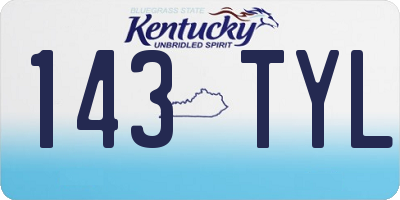 KY license plate 143TYL