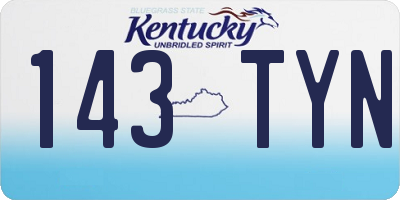 KY license plate 143TYN