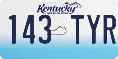 KY license plate 143TYR