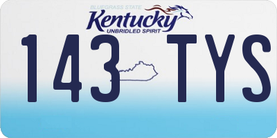 KY license plate 143TYS