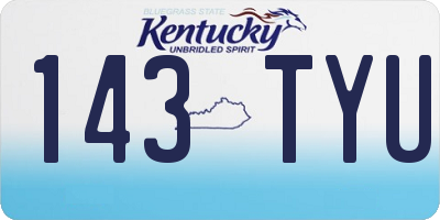 KY license plate 143TYU