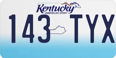KY license plate 143TYX