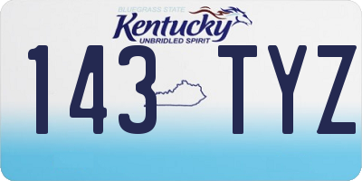KY license plate 143TYZ