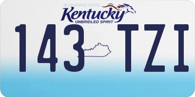 KY license plate 143TZI