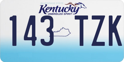 KY license plate 143TZK