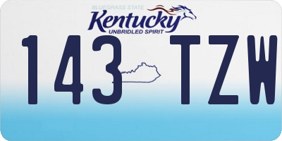 KY license plate 143TZW