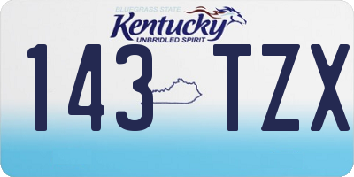 KY license plate 143TZX