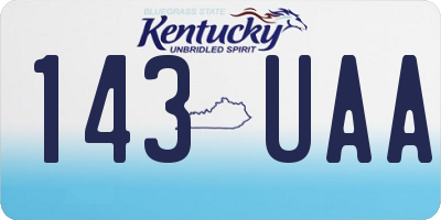 KY license plate 143UAA