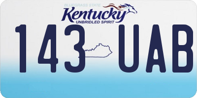 KY license plate 143UAB