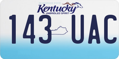 KY license plate 143UAC