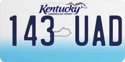 KY license plate 143UAD