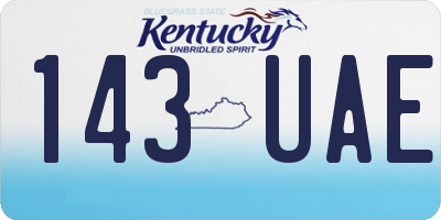 KY license plate 143UAE
