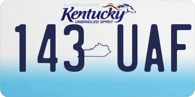 KY license plate 143UAF