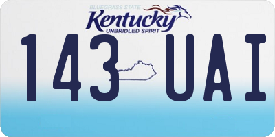 KY license plate 143UAI