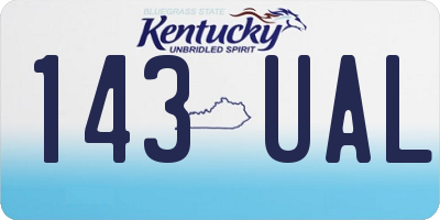 KY license plate 143UAL