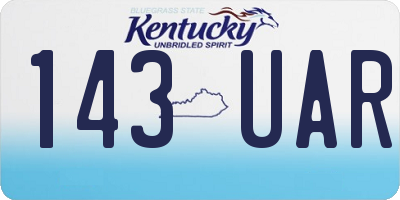 KY license plate 143UAR