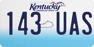 KY license plate 143UAS