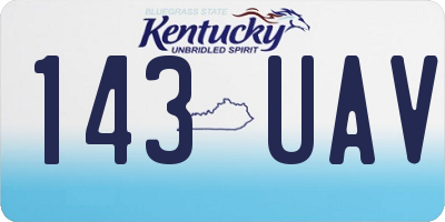 KY license plate 143UAV