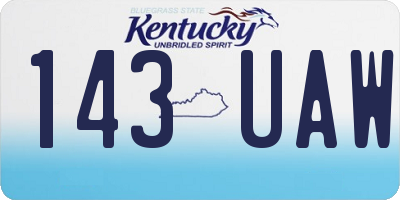 KY license plate 143UAW