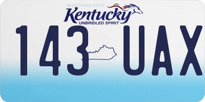 KY license plate 143UAX