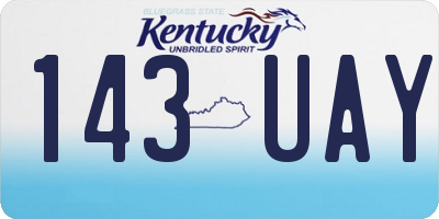 KY license plate 143UAY