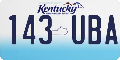 KY license plate 143UBA