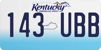 KY license plate 143UBB