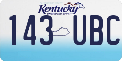 KY license plate 143UBC